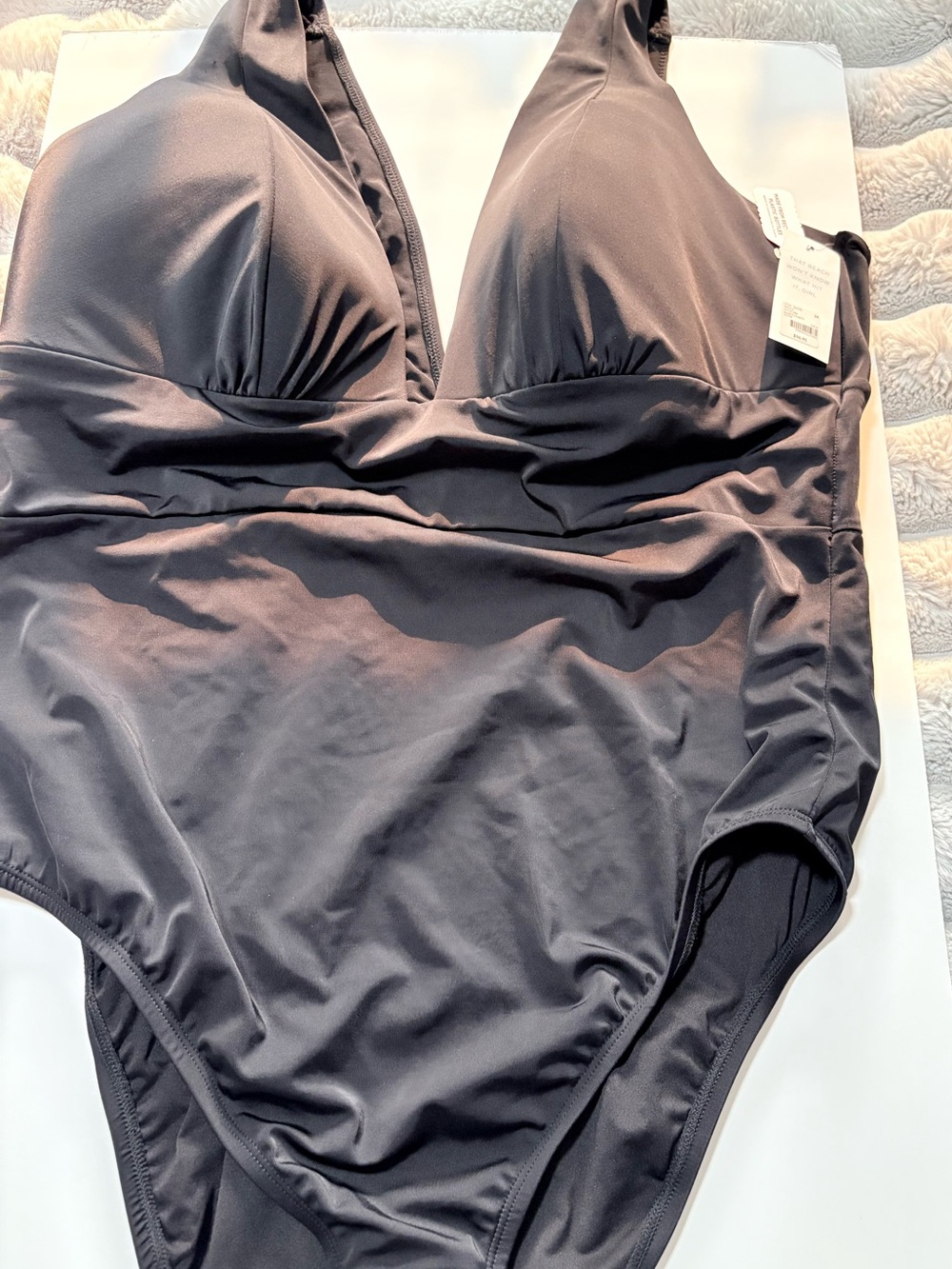 NWT Classic Black One-Piece Swimsuit Size 24